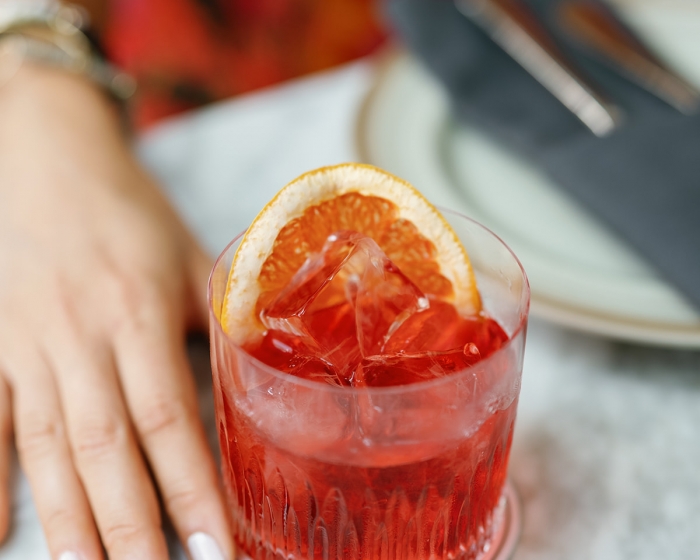 close up view of a drink