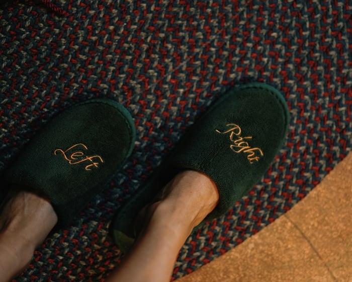close up of slippers